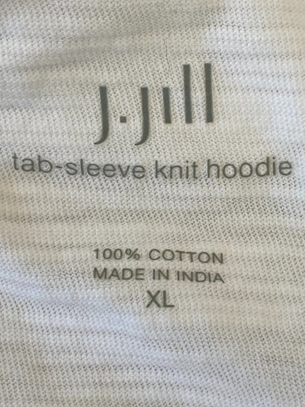 J. Jill Tab Sleeve Knit Hoodie 100% Cotton White Lightweight Pullover Beach-XL - Picture 8 of 10